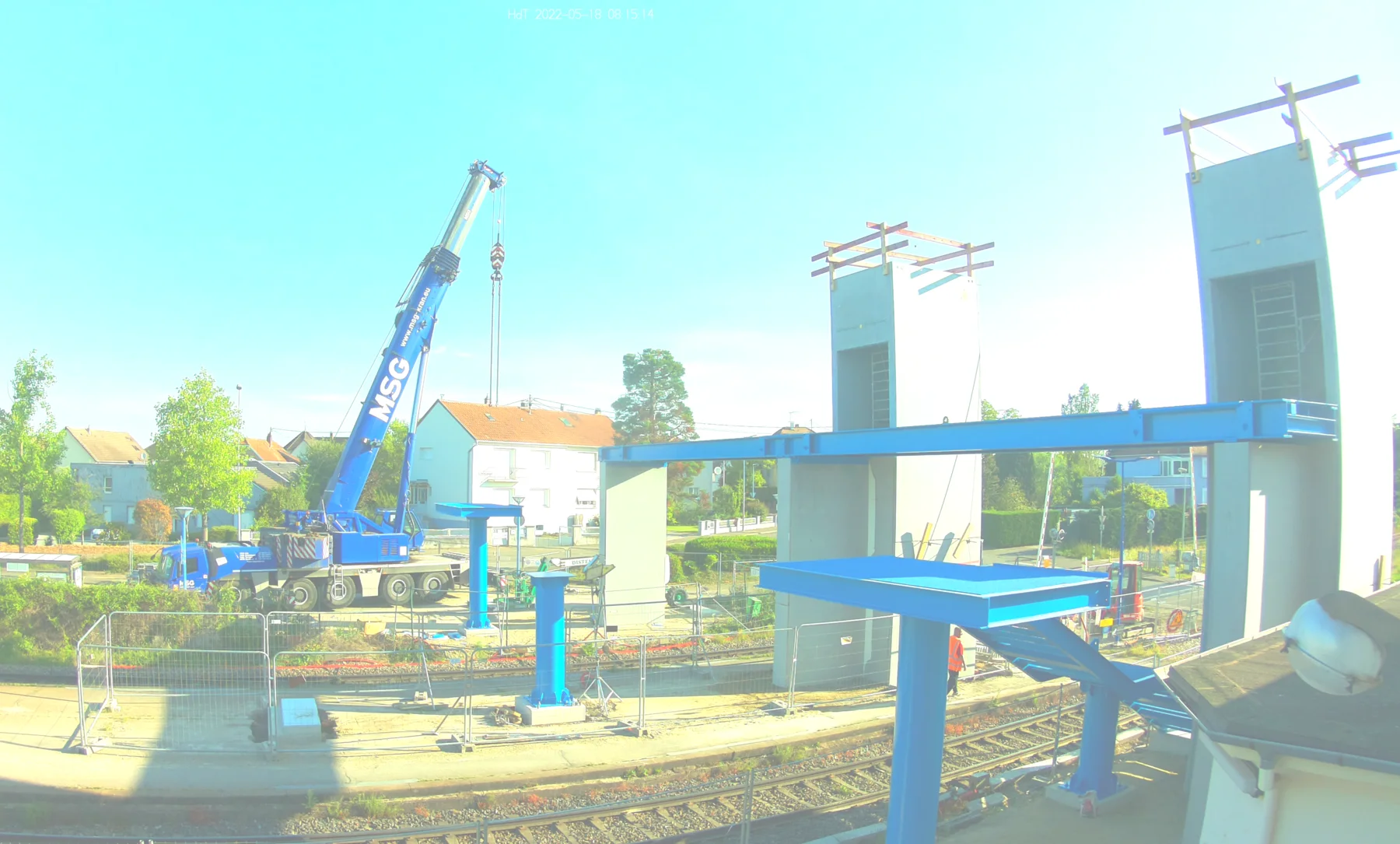 Chantier ferroviaire suivi en timelapse